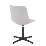 Lumisource Quad Contemporary Chair in Black Metal and Grey Fabric