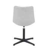 Lumisource Quad Contemporary Chair in Black Metal and Grey Fabric