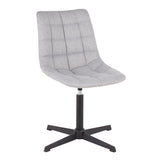 Lumisource Quad Contemporary Chair in Black Metal and Grey Fabric