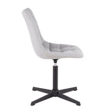 Lumisource Quad Contemporary Chair in Black Metal and Grey Fabric