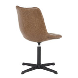 Lumisource Quad Contemporary Chair in Black Metal and Light Brown Fabric