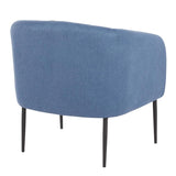 Lumisource Renee Contemporary Accent Chair in Black Metal and Blue Fabric