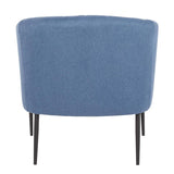 Lumisource Renee Contemporary Accent Chair in Black Metal and Blue Fabric