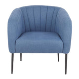 Lumisource Renee Contemporary Accent Chair in Black Metal and Blue Fabric