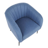 Lumisource Renee Contemporary Accent Chair in Black Metal and Blue Fabric