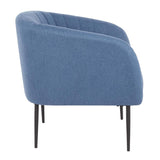 Lumisource Renee Contemporary Accent Chair in Black Metal and Blue Fabric