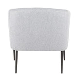 Lumisource Renee Contemporary Accent Chair in Black Metal and Grey Fabric