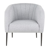 Lumisource Renee Contemporary Accent Chair in Black Metal and Grey Fabric