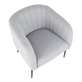 Lumisource Renee Contemporary Accent Chair in Black Metal and Grey Fabric