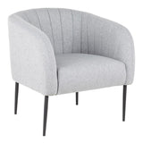 Lumisource Renee Contemporary Accent Chair in Black Metal and Grey Fabric