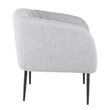 Lumisource Renee Contemporary Accent Chair in Black Metal and Grey Fabric