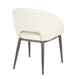 Lumisource Renee Contemporary Chair in Copper Metal Legs with Cream Velvet