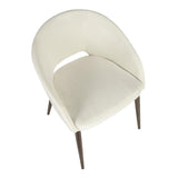 Lumisource Renee Contemporary Chair in Copper Metal Legs with Cream Velvet