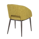 Lumisource Renee Contemporary Chair in Espresso Metal Legs with Green Fabric