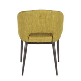 Lumisource Renee Contemporary Chair in Espresso Metal Legs with Green Fabric