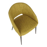 Lumisource Renee Contemporary Chair in Espresso Metal Legs with Green Fabric