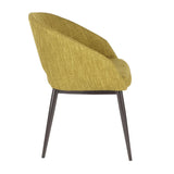 Lumisource Renee Contemporary Chair in Espresso Metal Legs with Green Fabric