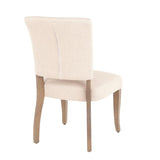 Lumisource Rita Contemporary Dining Chair in Ash Brown Wooden Legs and Beige Fabric - Set of 2