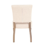 Lumisource Rita Contemporary Dining Chair in Ash Brown Wooden Legs and Beige Fabric - Set of 2