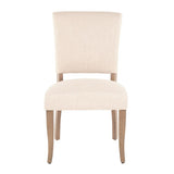 Lumisource Rita Contemporary Dining Chair in Ash Brown Wooden Legs and Beige Fabric - Set of 2