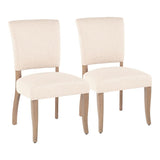 Lumisource Rita Contemporary Dining Chair in Ash Brown Wooden Legs and Beige Fabric - Set of 2