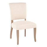 Lumisource Rita Contemporary Dining Chair in Ash Brown Wooden Legs and Beige Fabric - Set of 2