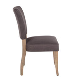 Lumisource Rita Contemporary Dining Chair in Ash Brown Wooden Legs and Grey Fabric - Set of 2