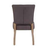 Lumisource Rita Contemporary Dining Chair in Ash Brown Wooden Legs and Grey Fabric - Set of 2