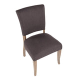 Lumisource Rita Contemporary Dining Chair in Ash Brown Wooden Legs and Grey Fabric - Set of 2