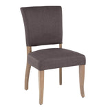 Lumisource Rita Contemporary Dining Chair in Ash Brown Wooden Legs and Grey Fabric - Set of 2