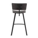 Lumisource Rocco Industrial Counter Stool in Black Metal and Black Wood - Set of 2