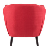 Lumisource Rockwell Contemporary Accent Chair with Black Wooden Legs and Red Fabric