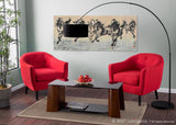 Lumisource Rockwell Contemporary Accent Chair with Black Wooden Legs and Red Fabric