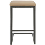 Lumisource Roman Industrial Counter Stool in Grey and Camel Faux Leather - Set of 2