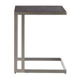 Lumisource Roman Industrial Side Table in Antique Metal & Dark Grey Wood