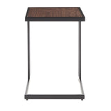 Lumisource Roman Industrial Side Table in Black Metal & Walnut Wood