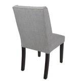 Lumisource Rosario Contemporary Dining Chair in Walnut and Light Grey - Set of 2