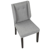 Lumisource Rosario Contemporary Dining Chair in Walnut and Light Grey - Set of 2