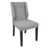 Lumisource Rosario Contemporary Dining Chair in Walnut and Light Grey - Set of 2