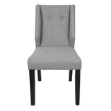 Lumisource Rosario Contemporary Dining Chair in Walnut and Light Grey - Set of 2