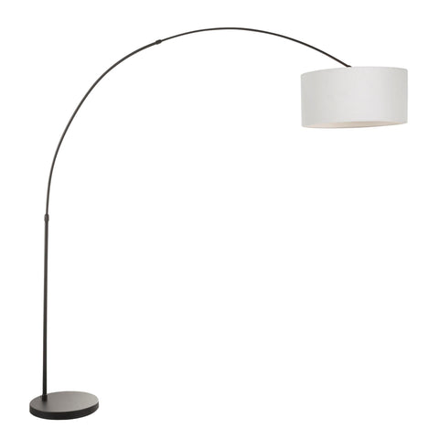 Lumisource Salon Contemporary Floor Lamp with Black Base and Grey Shade