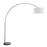 Lumisource Salon Contemporary Floor Lamp with Black Base and White Shade