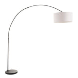 Lumisource Salon Contemporary Floor Lamp with Black Base and White Shade