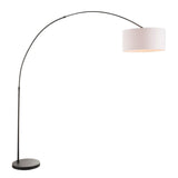 Lumisource Salon Contemporary Floor Lamp with Black Base and White Shade