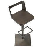 Lumisource Samurai Industrial Adjustable Barstool in Antique and Espresso