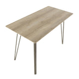 Lumisource Sedona Industrial Counter Table in Brushed Antique Metal and Light Brown Wood