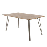 Lumisource Sedona Industrial Dining Table in Brushed Antique Metal and Brown Wood