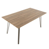 Lumisource Sedona Industrial Dining Table in Brushed Antique Metal and Brown Wood