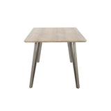 Lumisource Sedona Industrial Dining Table in Brushed Antique Metal and Light Brown Wood