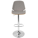 Lumisource Serena Mid-Century Modern Barstool in Walnut and Grey